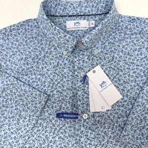 Southern Tide Brrr Intercoastal Iguana Glee Shirt Cerulean 11728 Mens XL NEW